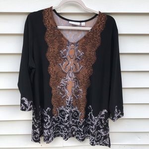 Susan Graver 1X Paisley Tunic